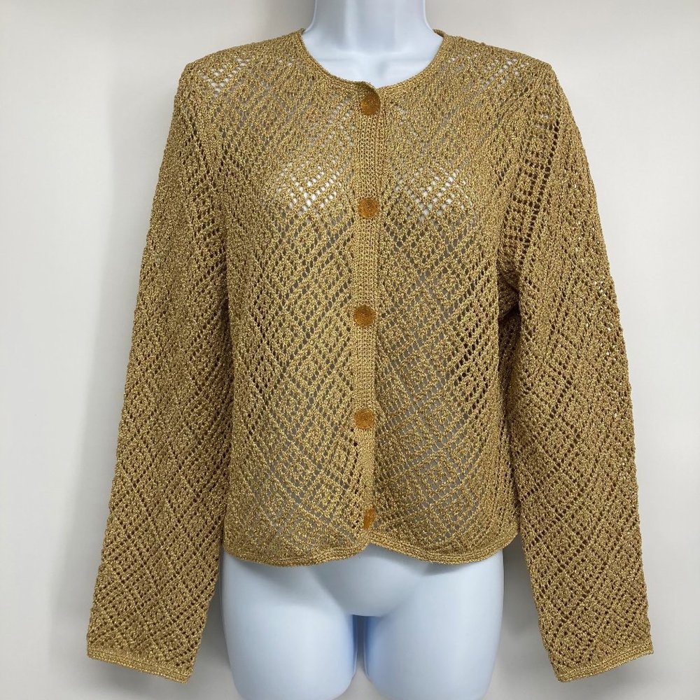 MICHAEL SIMON - L - VINTAGE 90s NWT Golden Cardigan